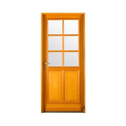 [P-004] Porte en Bois avec Vitrage – Élégance et Luminosité